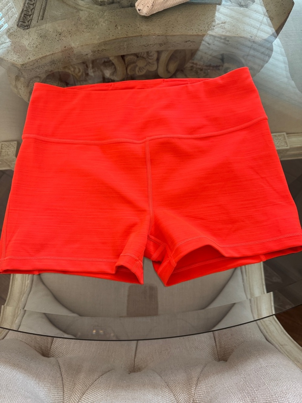 Athleta Bright Coral High-Rise Bike Shorts